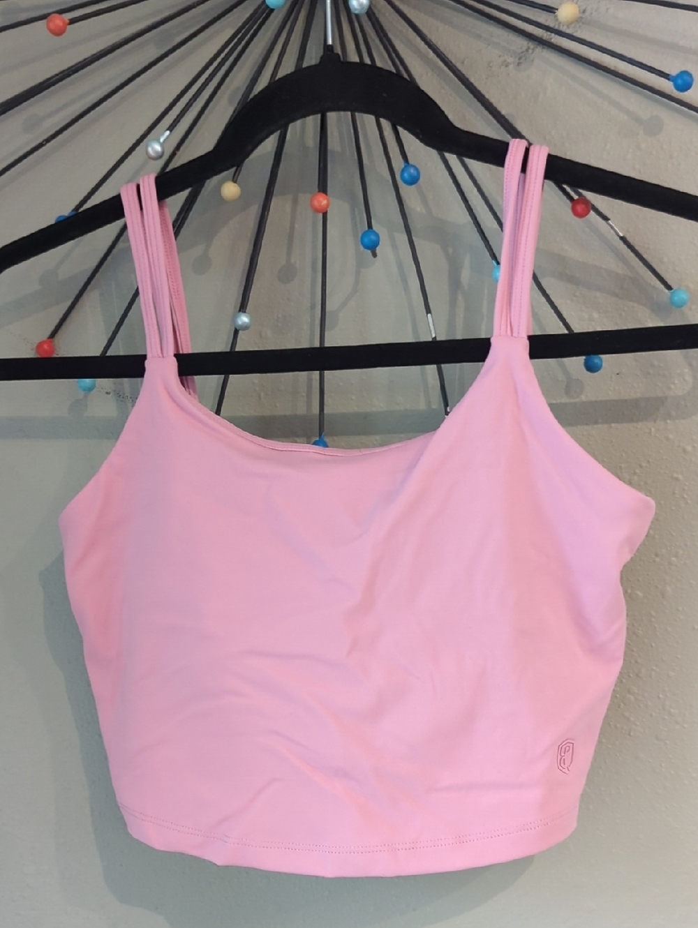 Born Primitive Crop Tank Sports Bra Light Pink Twist Back Medium Athletic